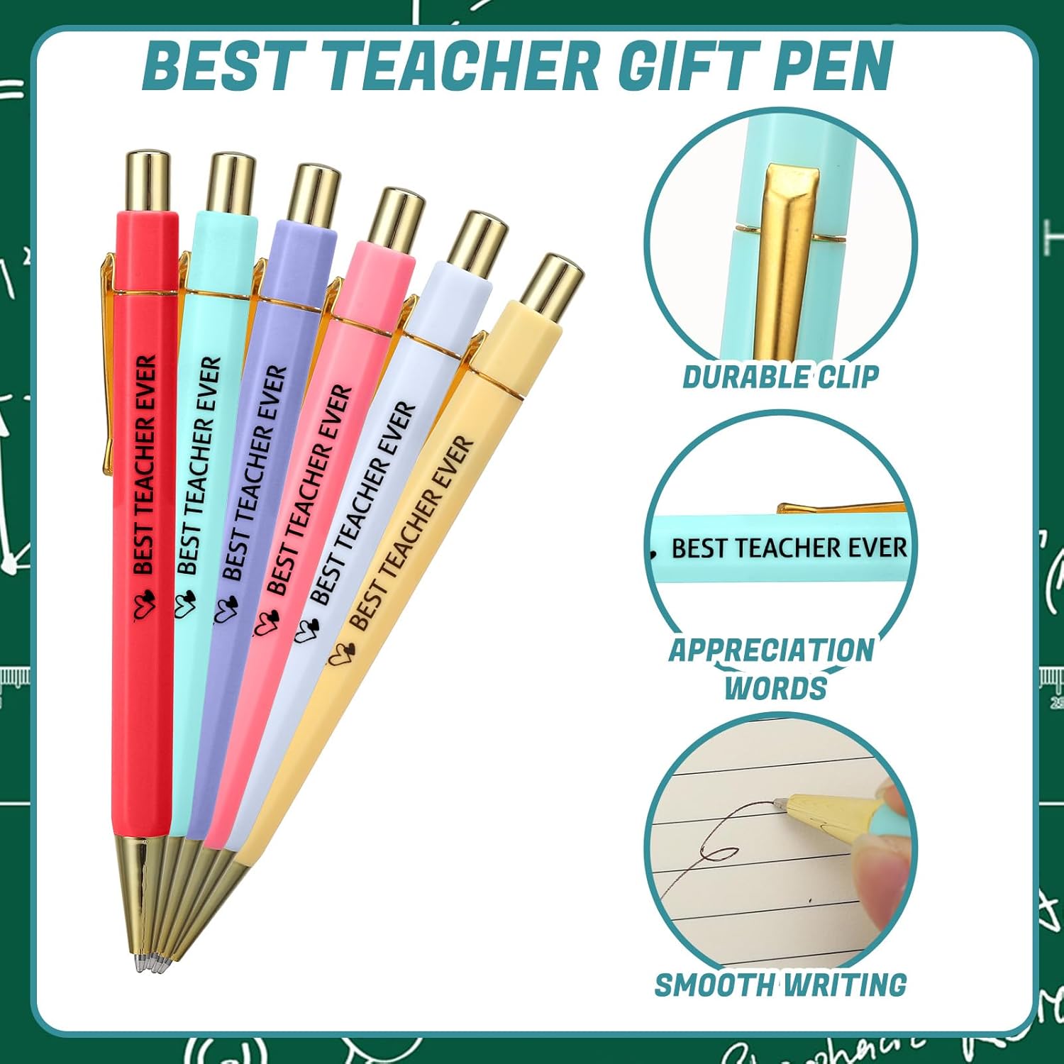 30 Pcs Teacher Appreciation Gifts Bulk Teacher Valentine Gifts Makeup Cosmetic Bags Bookmarks Teachers Keychain Pens Thank You Card for Graduation Teacher’s Day End of Year - Image 5