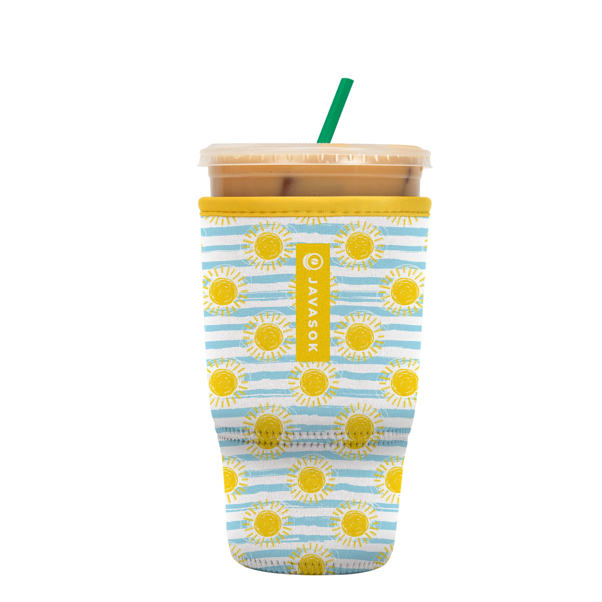 Sok It JavaSok Iced Coffee &amp; Cold Soda Insulated Neoprene Cup Sleeve (Good Day Sunshine, Large: 30-32oz)