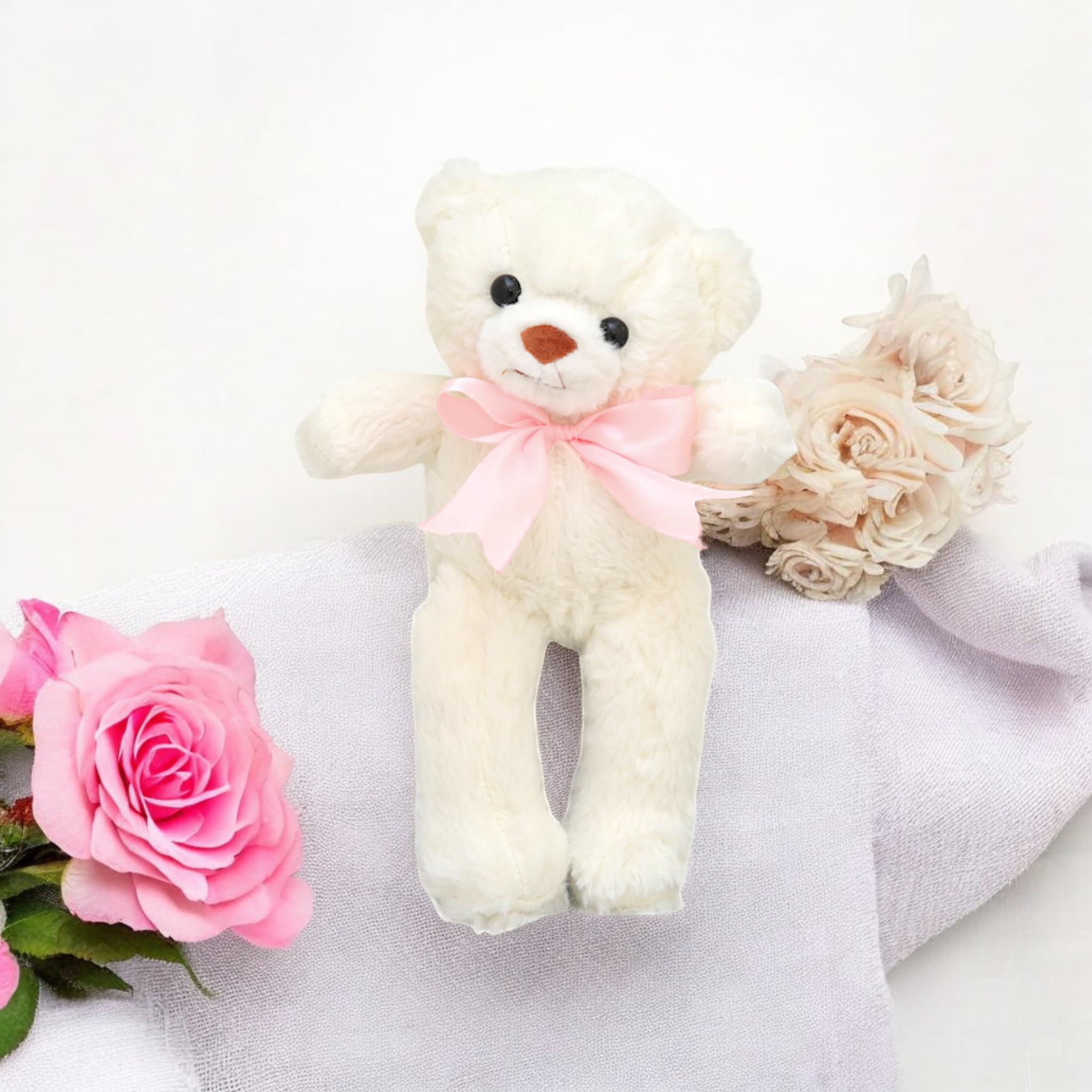 Teddyera Teddy Bear for Girls, Standing Position, Premium Soft Fabric & Stuffing, Durable Stitching Completely Washable Cuddly Huggable Soft Toy for All, 40cm White & Pink Color (Off White) (B0DCZNSVFC) Amazon Price History, Amazon Price Tracker