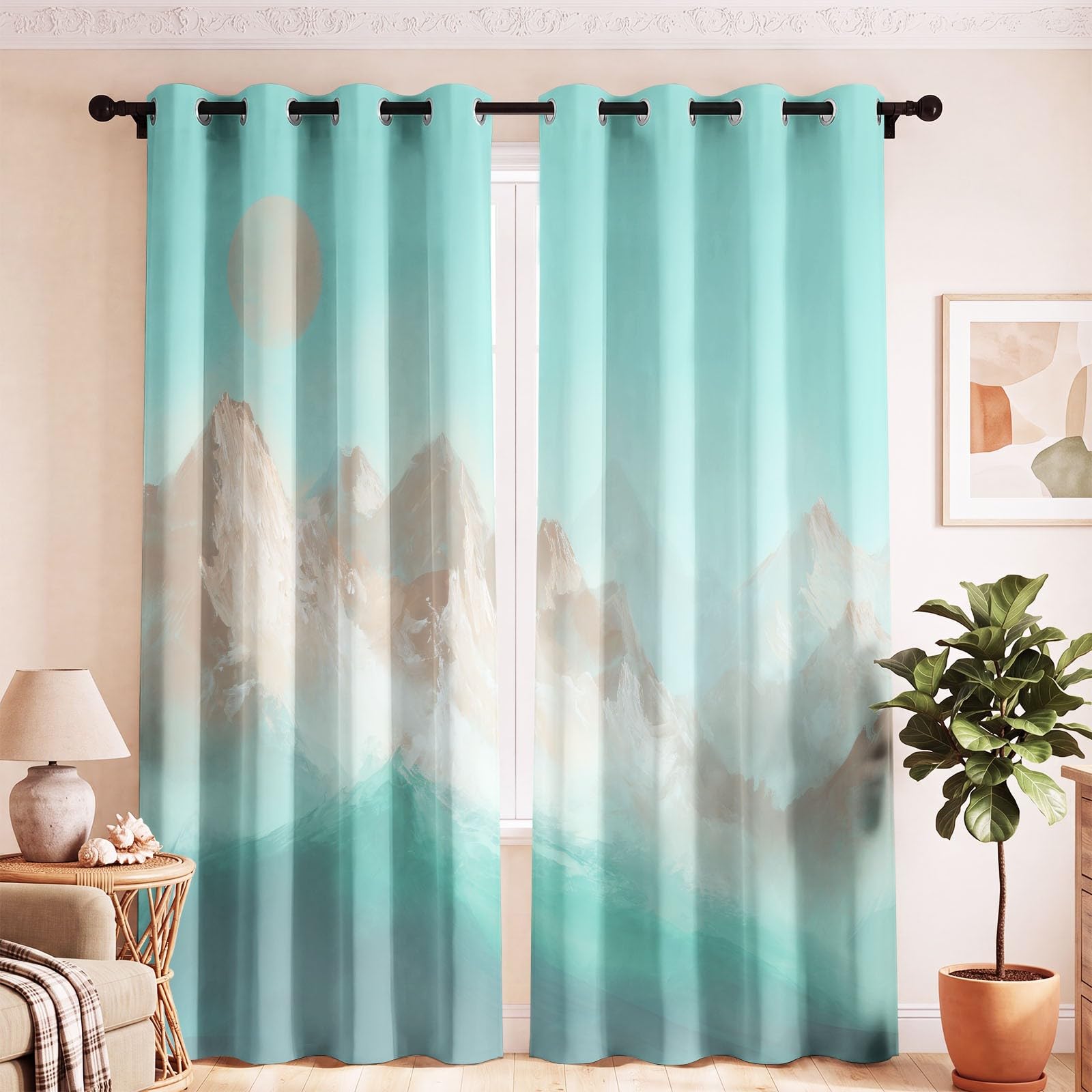 Générique Zasłony zaciemniające z izolacją termiczną w stylu retro, 140 x 260 cm