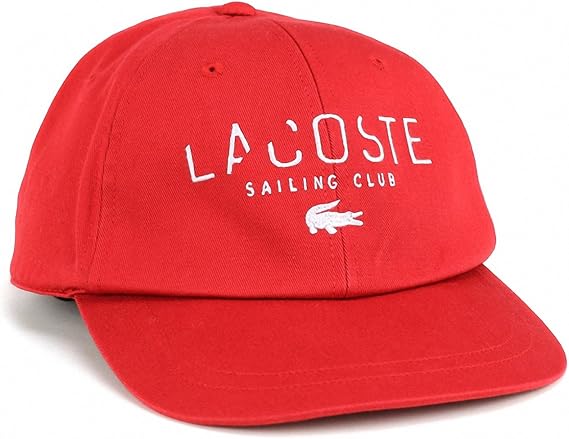 Amazon ラコステ 帽子 ツイルキャップ メンズ Lacoste 春夏 Cap 6方キャップ メンズ 赤 レッド 58cm キャップ 通販