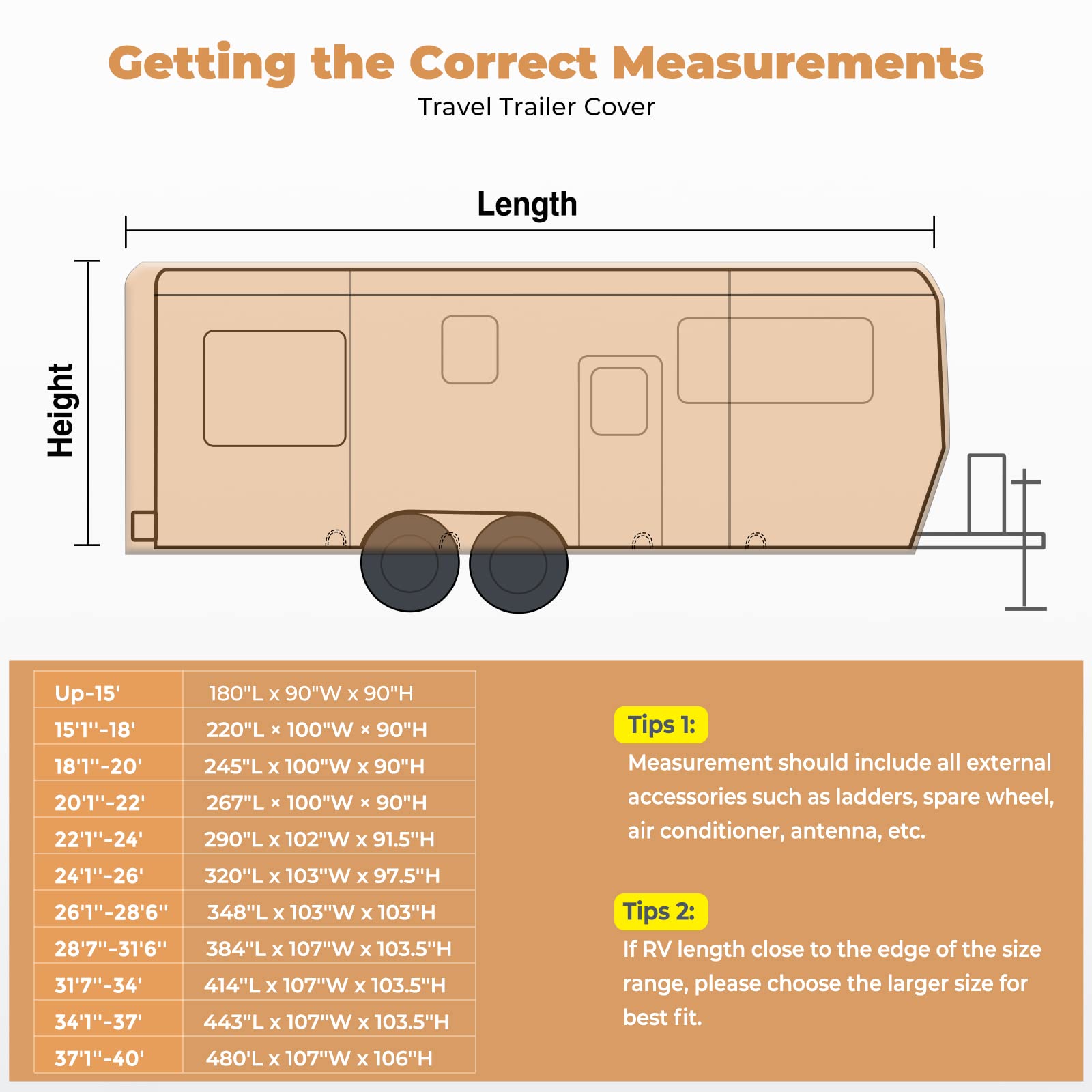 RVMasking 2022 Upgraded 7 Layers top Travel Trailer RV Cover Rip-Stop Waterproof Camper Cover Fits 26'1''-28'6'' Motorhome - Anti-UV Windproof Breathable with 4 Tire Covers & Tongue Jack Cover