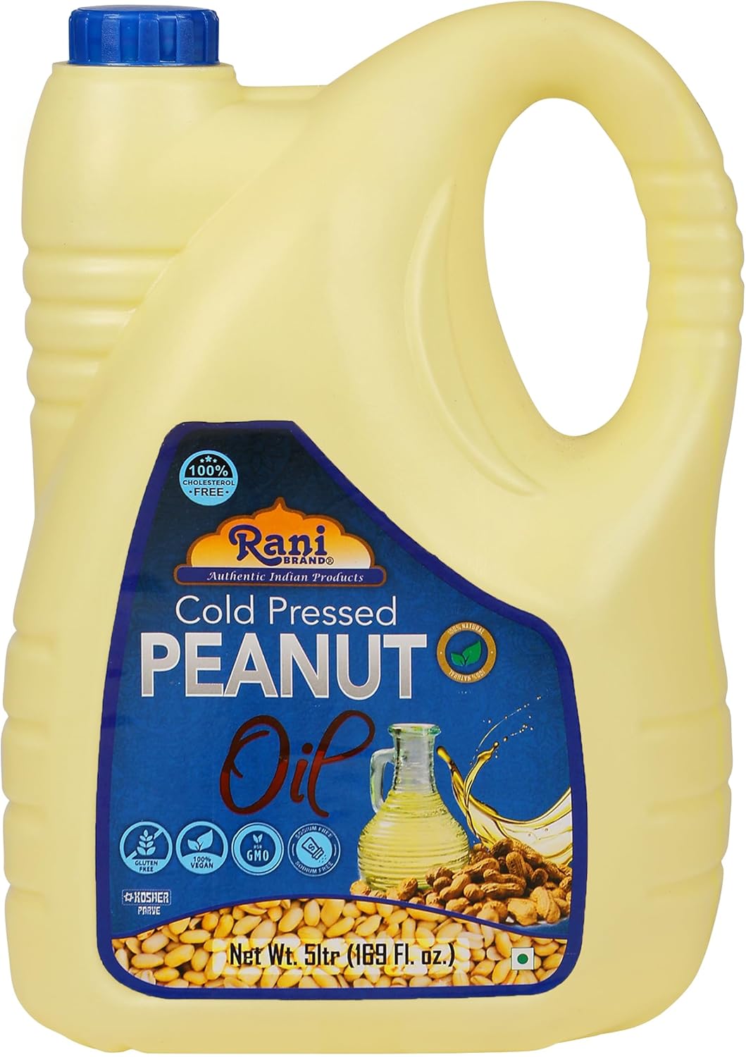 Rani Cold Pressed Peanut Oil 5 Liter (169 oz) - 100% Pure Natural NON-GMO Kosher Vegan Gluten Free High Smoke Point