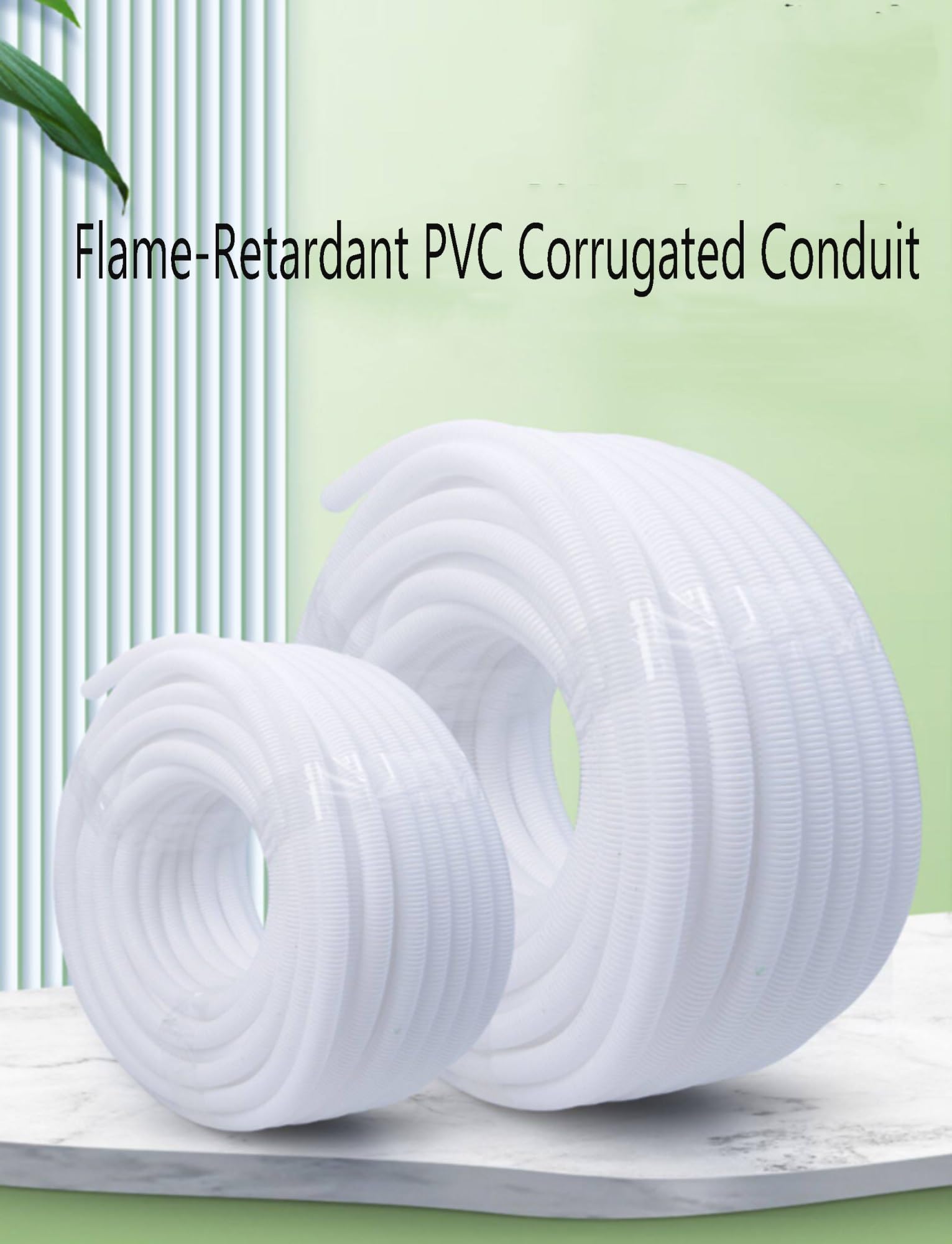 Conducto corrugado de PVC flexible: tubería de alambre retardante de llama for cables eléctricos, protector de alambre for administración(OD 25mm/ID 2cm)