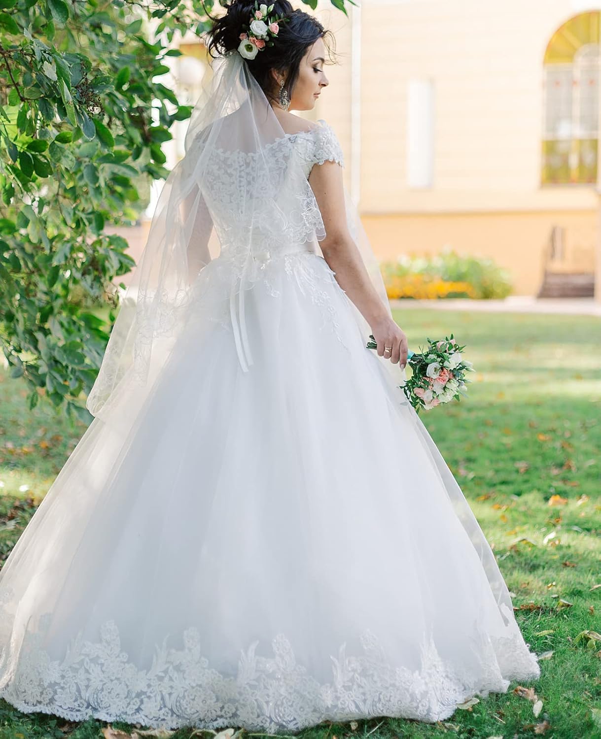 Women's 4 Hoop Skirt 5 Ruffles Layers Petticoat Skirt for Party Wedding Crinoline Slip Underskirt - Image 6