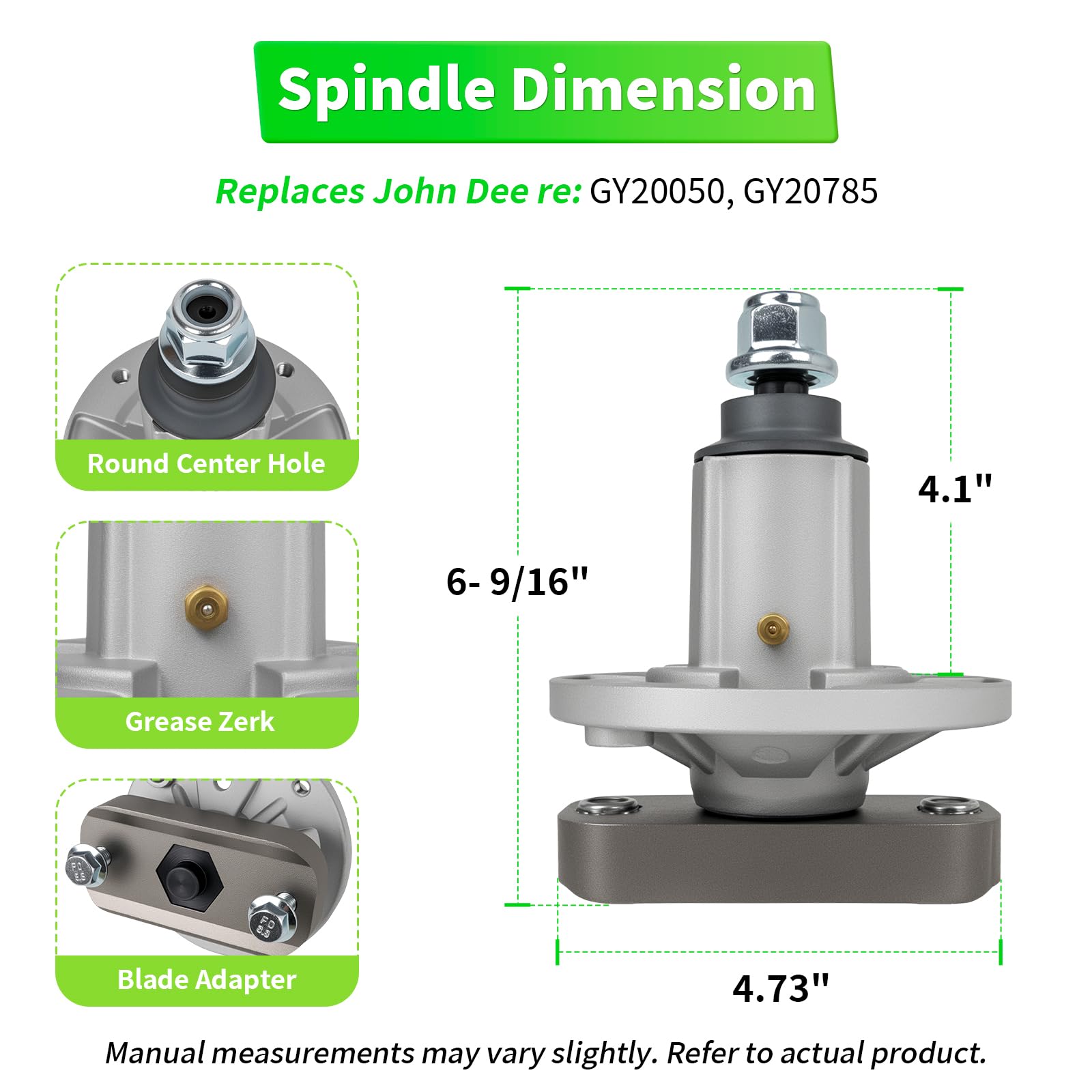 Kit di ricostruzione per tosaerba John Dee re Sa BRE Scot ts, (2) mandrino GY20050, (2) lama per tosaerba GX20433, (1) cinghia GX20433, compatibile con L100 L110 L118 L111 L108 L105 L107 L1742