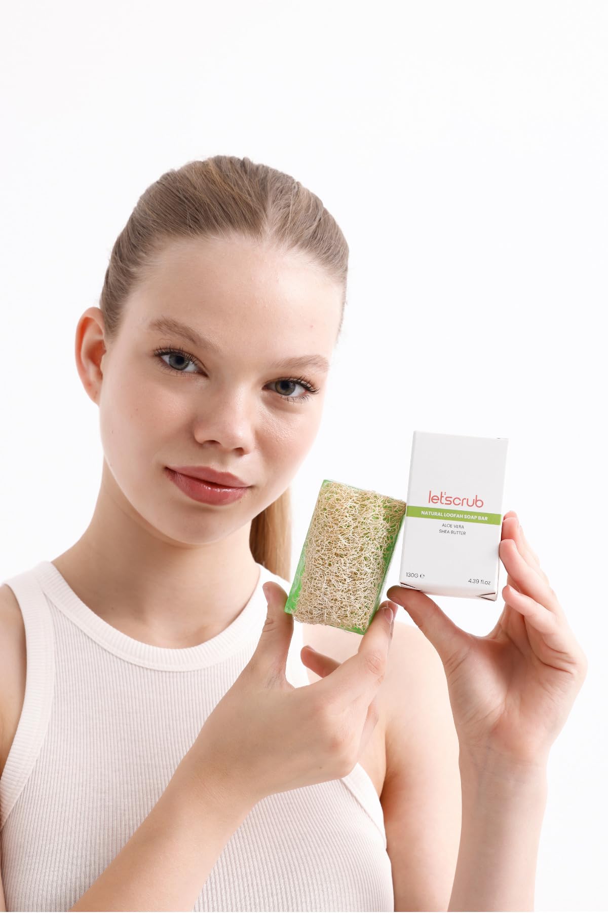 Doğal Kabak Lifli Aloe Vera Sabunu - Shea Yağı İle Zenginleştirilmiş Nem Bombası 130 GR