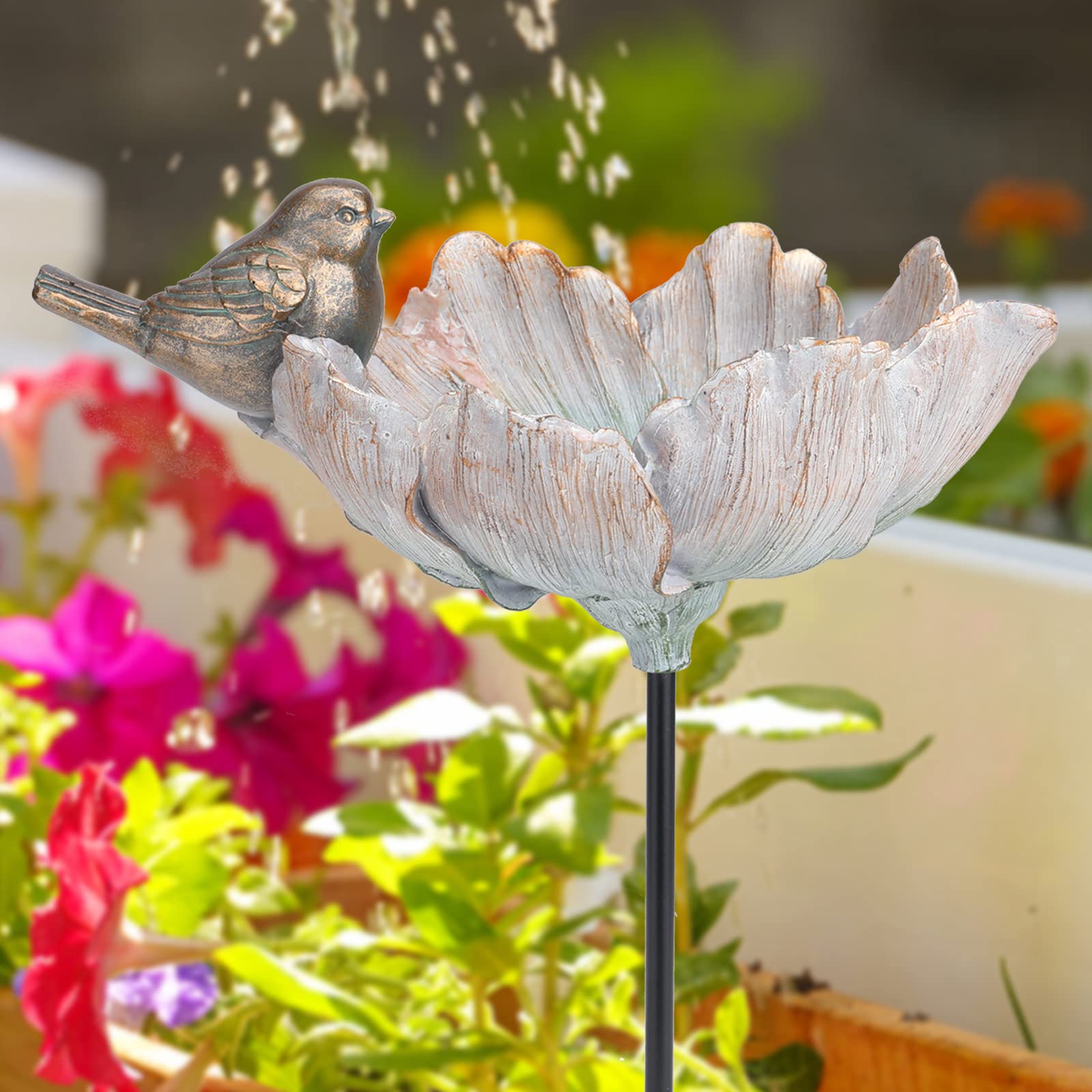 Amazon.com: MUMTOP Outdoor Antique Bird Bath Small Flower Bird