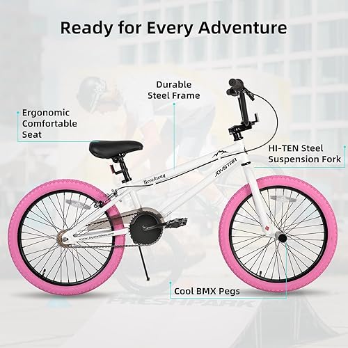 Miniatura 2 de JOYSTAR Brockway Freestyle - Bicicletas BMX para niños de 20 pulgadas y 24 pulgadas, bicicletas para niños de 6 a 14 años y ciclistas de nivel
