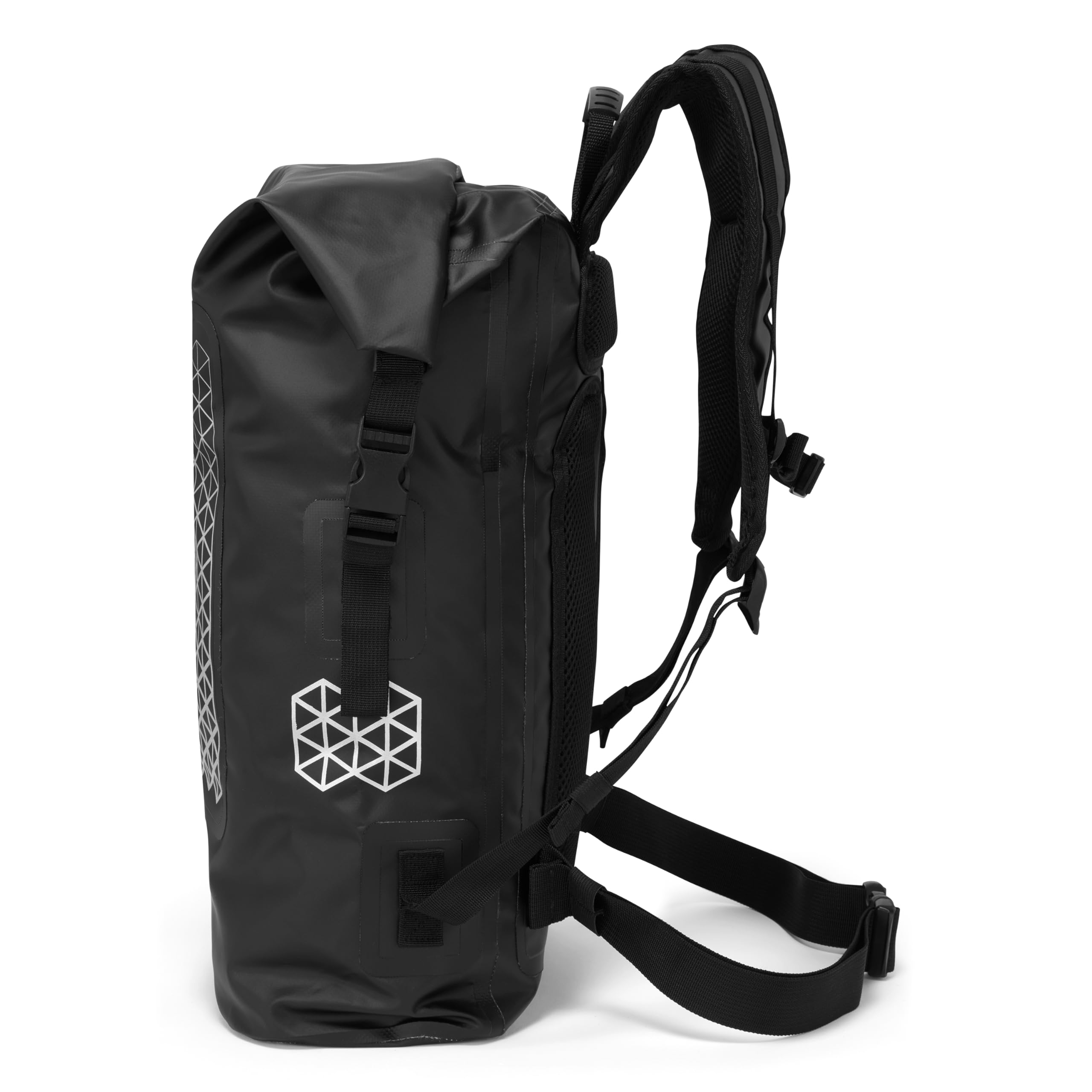 JDC Motorrad-Rucksack 100% Wasserdicht Dry Bag Roll Top – Schwarz – Delta – 30L