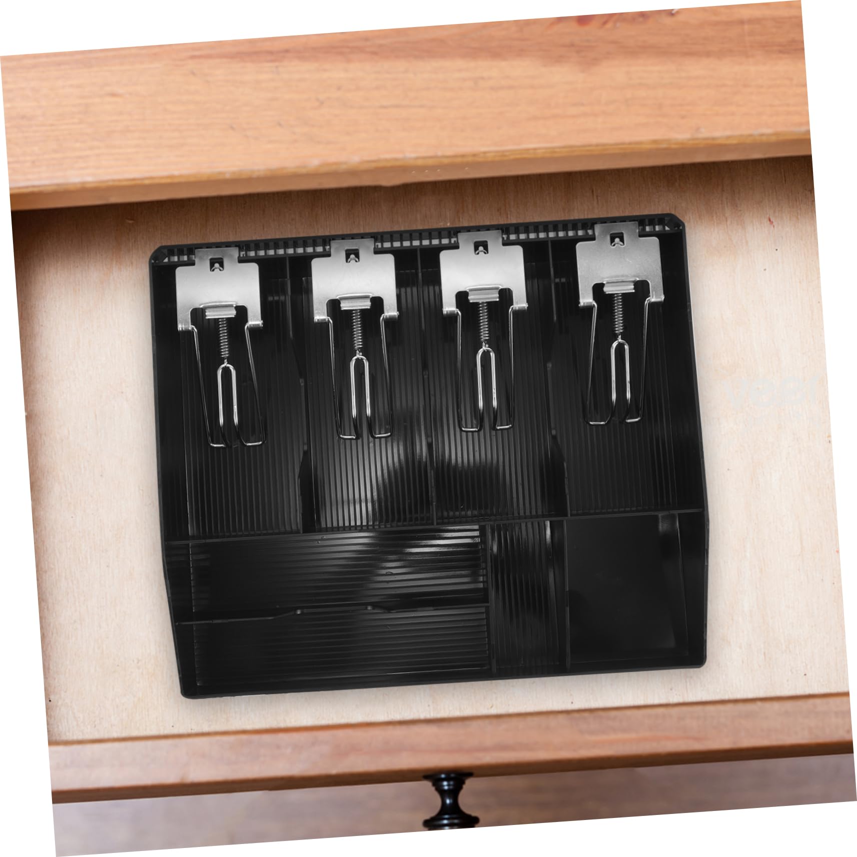 Generisch Kasse Geld Tablett Kassierer registriert Slot Stand Karte money organizer money clip money box portemonnaie clip moneybox Ladenregister bis Schubladeneinsatz Münzfach Plastik Black