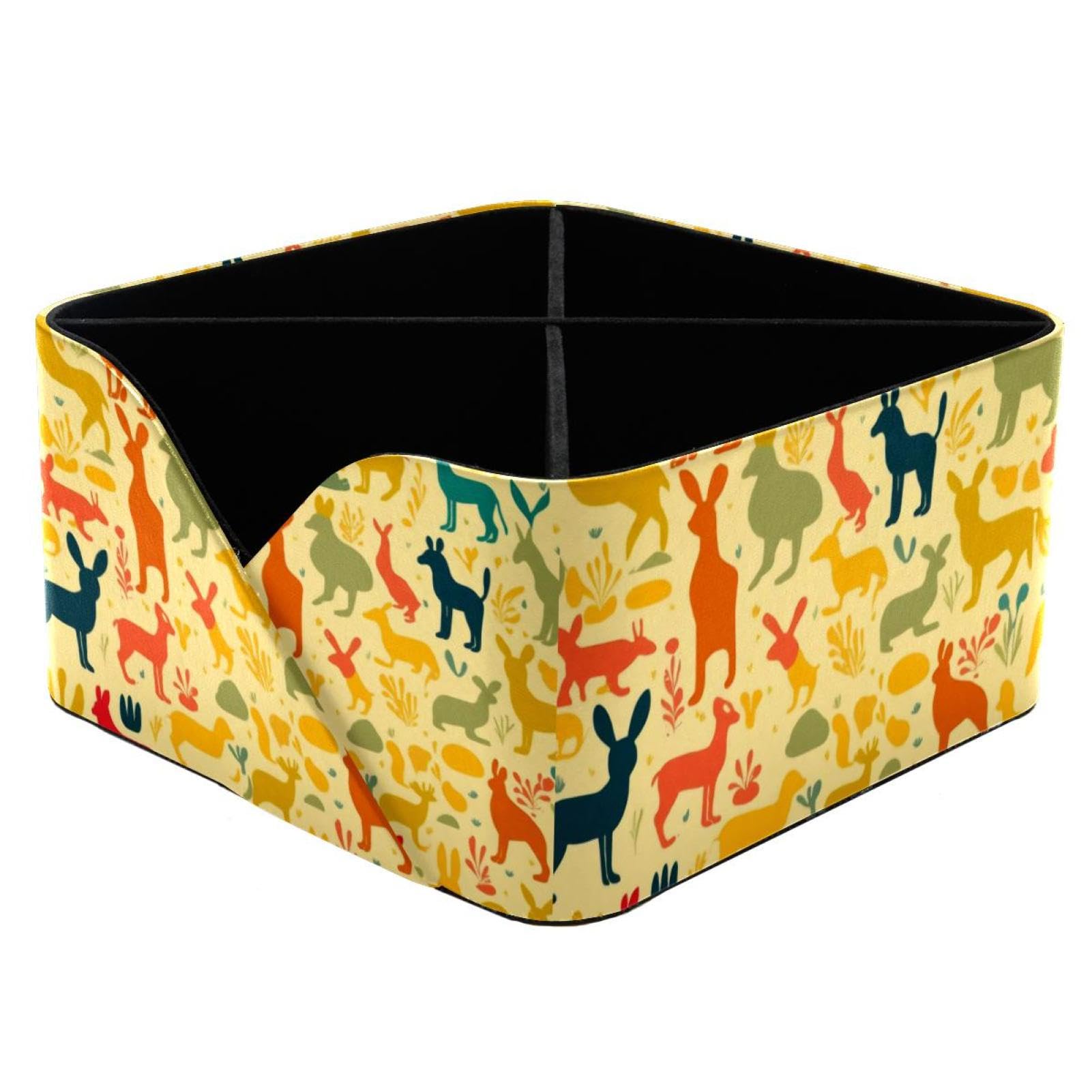 Organiseur de bureau pour papeterie jaune à motif animal dans le studio