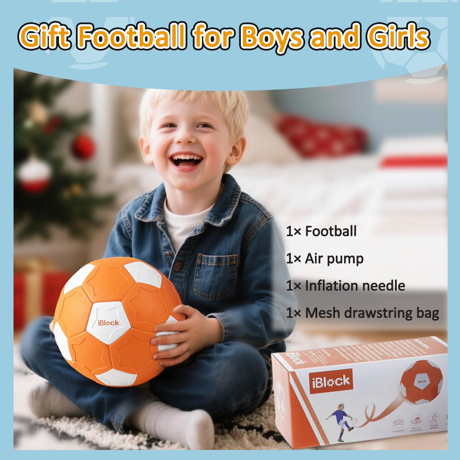 Pallone da Calcio Leggero per Bambini con Pompa, Curve Ball, Pallone a Effetto, Palla da Calcio che Gira, Palloni da Futsal Taglia 4, Giochi Esterno Bambini da Giardino