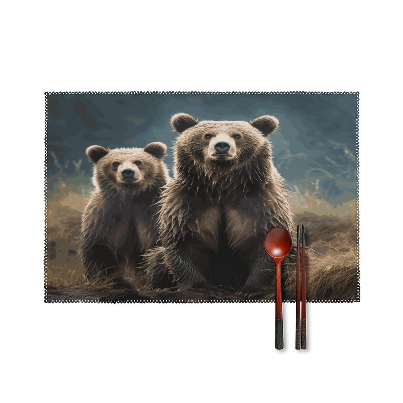 Fodpand Style Encounter Animal Bear Placemats Set Of 4 Place Mats Table Mats