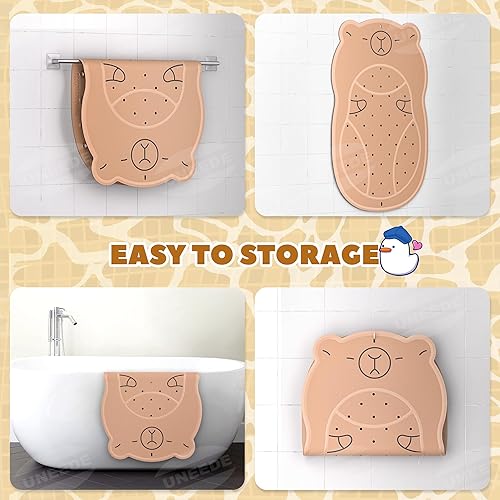 Miniatura 9 de UNEEDE Tapete de baño para niños, tapete de ducha antideslizante para niños pequeños, superficie antideslizante lavable, tapete de goma suave para