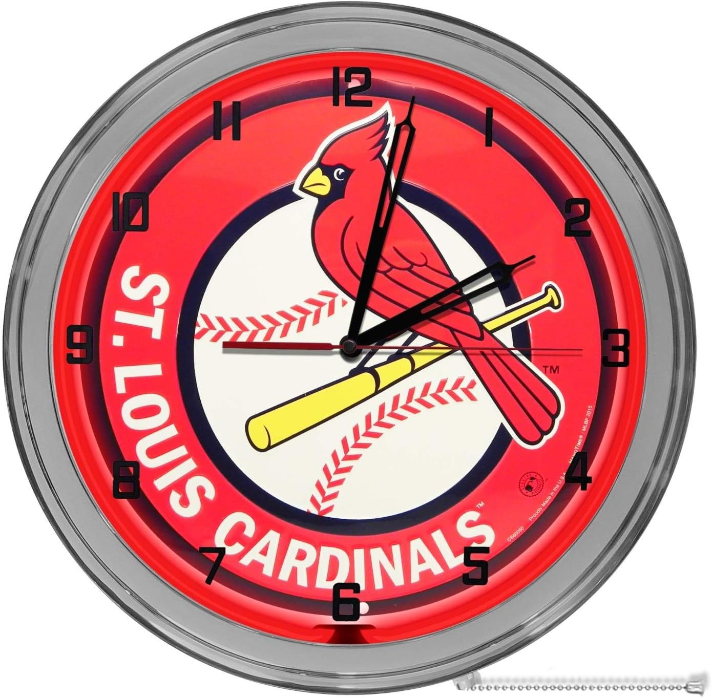 Saint Louis Cardinals Baseball 16" Light Up Red Neon Clock
