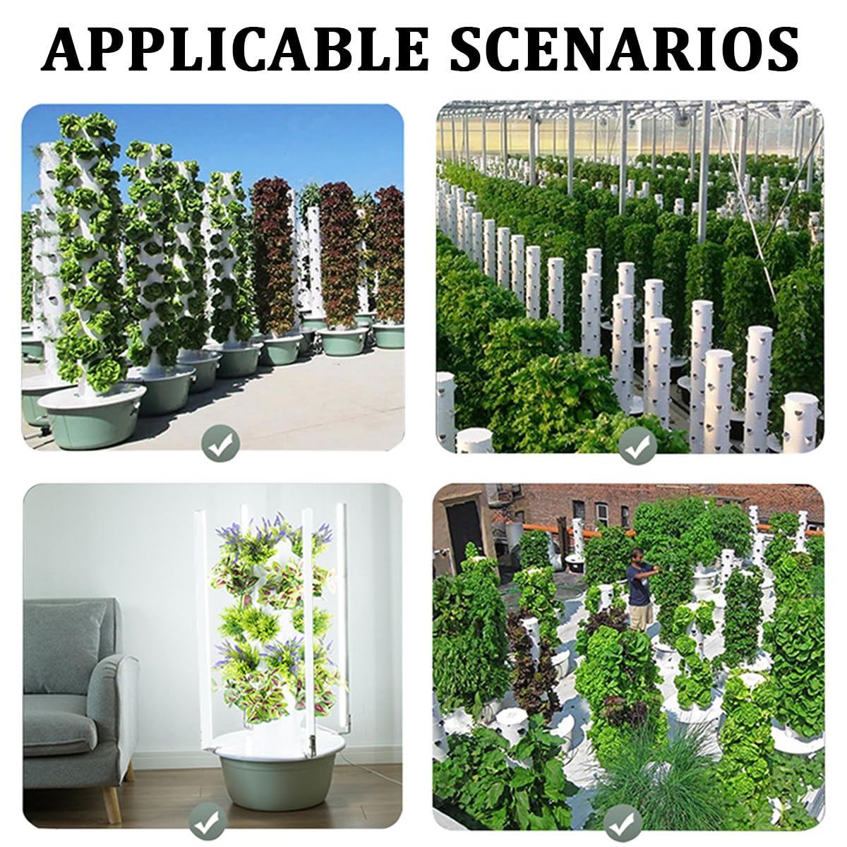 Kit de cultivo hidropónico de 5/7/9 niveles, sistema de cultivo en torre hidropónica para hierbas, frutas y verduras de interior, jardinera vertical con bomba y tanque de agua móvil, 7 niveles