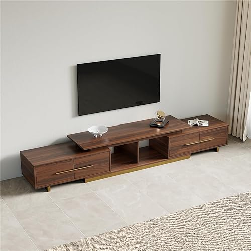 Miniatura 3 de Soporte de TV extensible, consola de TV moderna para TV de hasta 100 pulgadas, centro de entretenimiento de longitud ajustable, consola multimedia