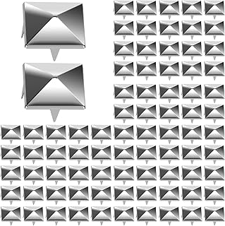 3000 Pieces 10mm Silver Pyramid Studs for Clothing Square Four-Jaw Spike Rivets Studs for Punk Rock Jacket Shoes Bag DIY Craft