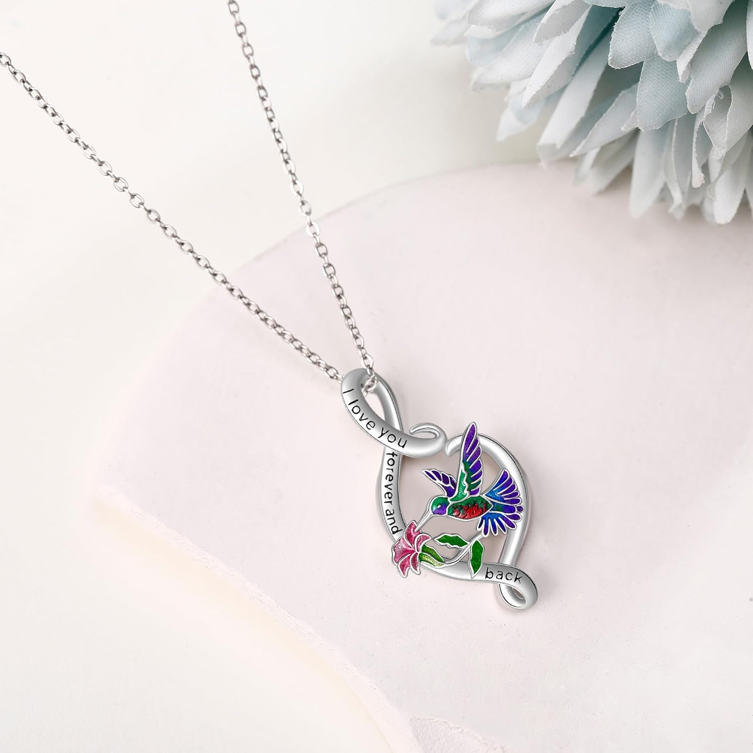 ONEFINITY Bird Love Necklace 925 Sterling Silver Blue Jay Hummingbird Red Cardinal Pendant Necklaces Bird Jewelry for Women Gifts - Image 3