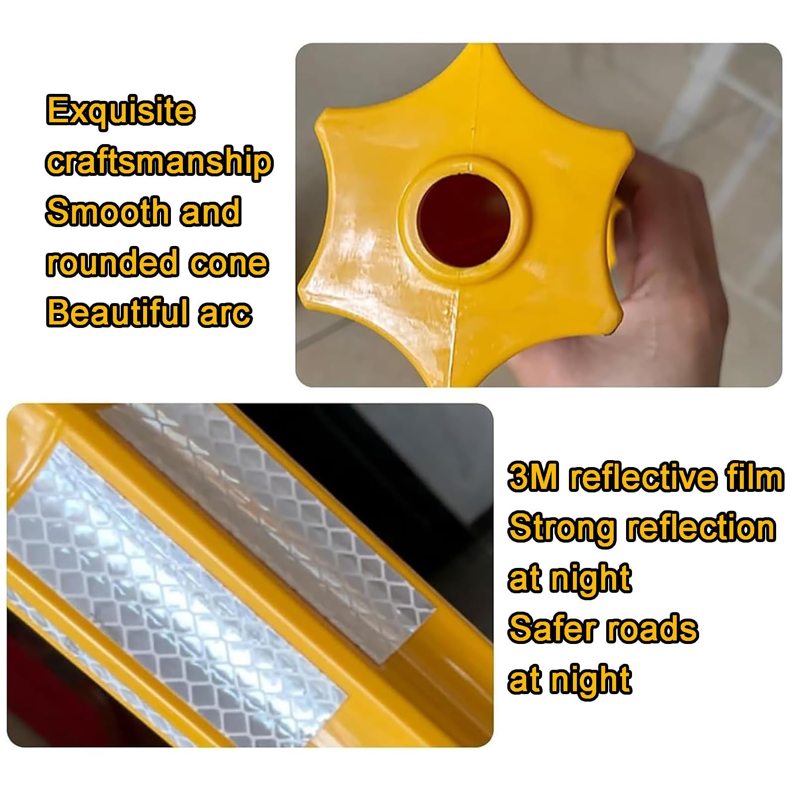 80 cm Paletto di Parcheggio in TPU, Dissuasore di Sicurezza Rimovibile, Dissuasore di Sicurezza per Vialetti, Coni Delimitatori del Traffico(B,1pcs)