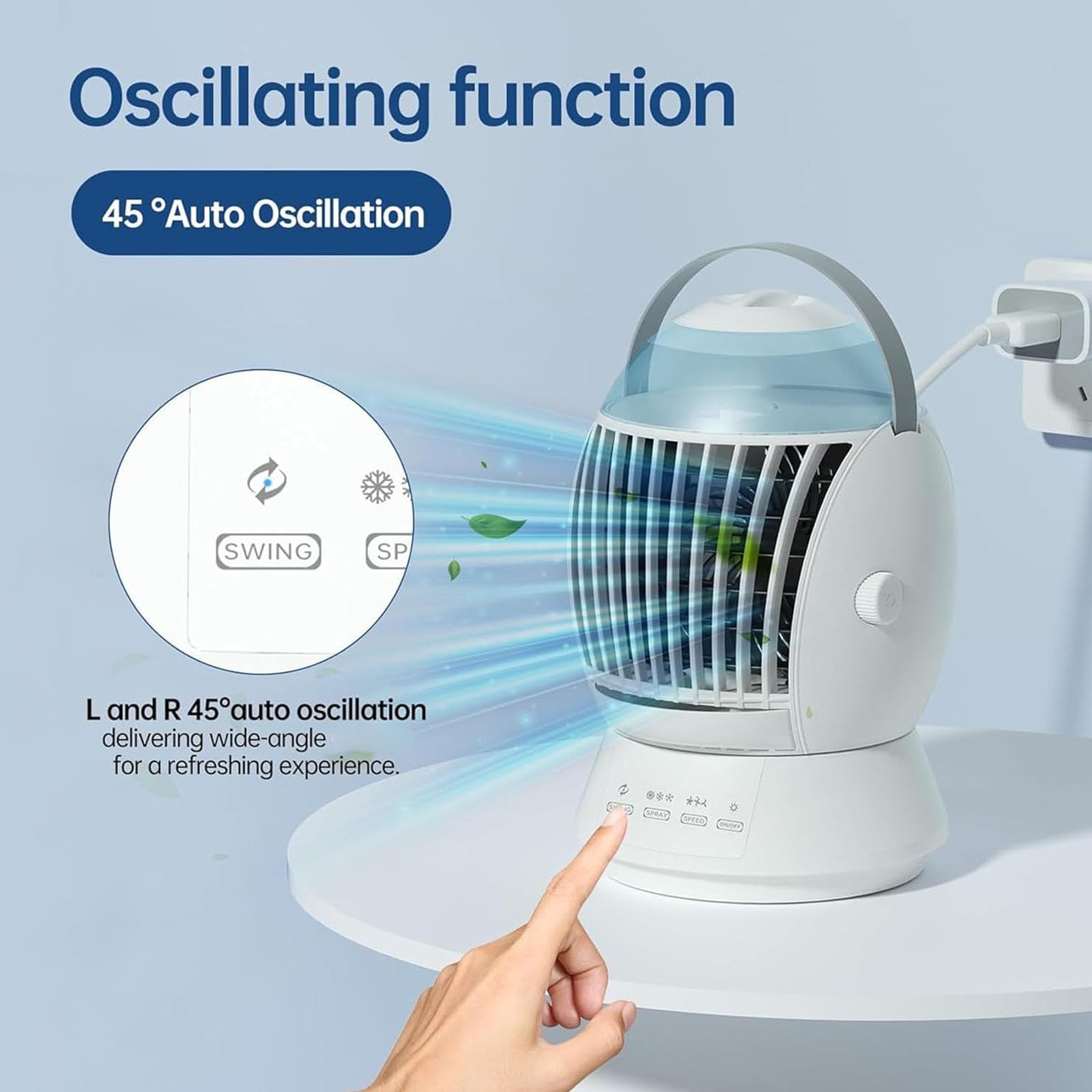 Piccola Aria Condizionata Ventola di Raffreddamento Oscillante a 3 Velocità Ventola di Raffreddamento Per Camera Da Letto Camera Da Letto
