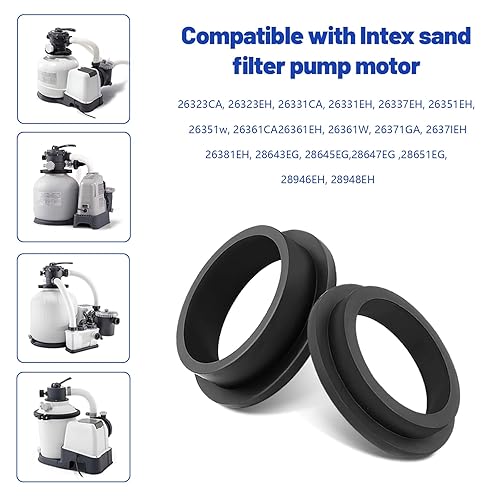 Miniatura 3 de 11412 11228 Junta de juntas tóricas en forma de L compatible con motor de bomba de filtro de arena Intex, para junta de manguera de piscina, 2