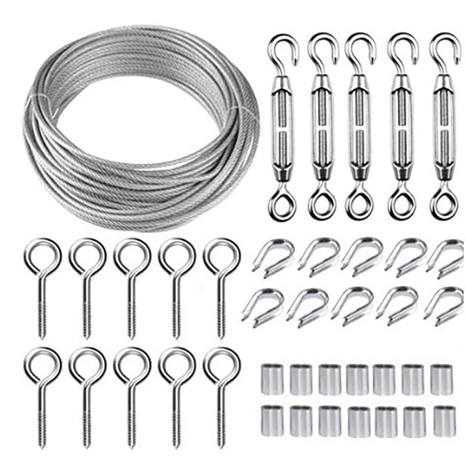 20m Edelstahl Drahtseil Set Stahlseil 2mm Ummantelt Mit Ösen Seilspanner