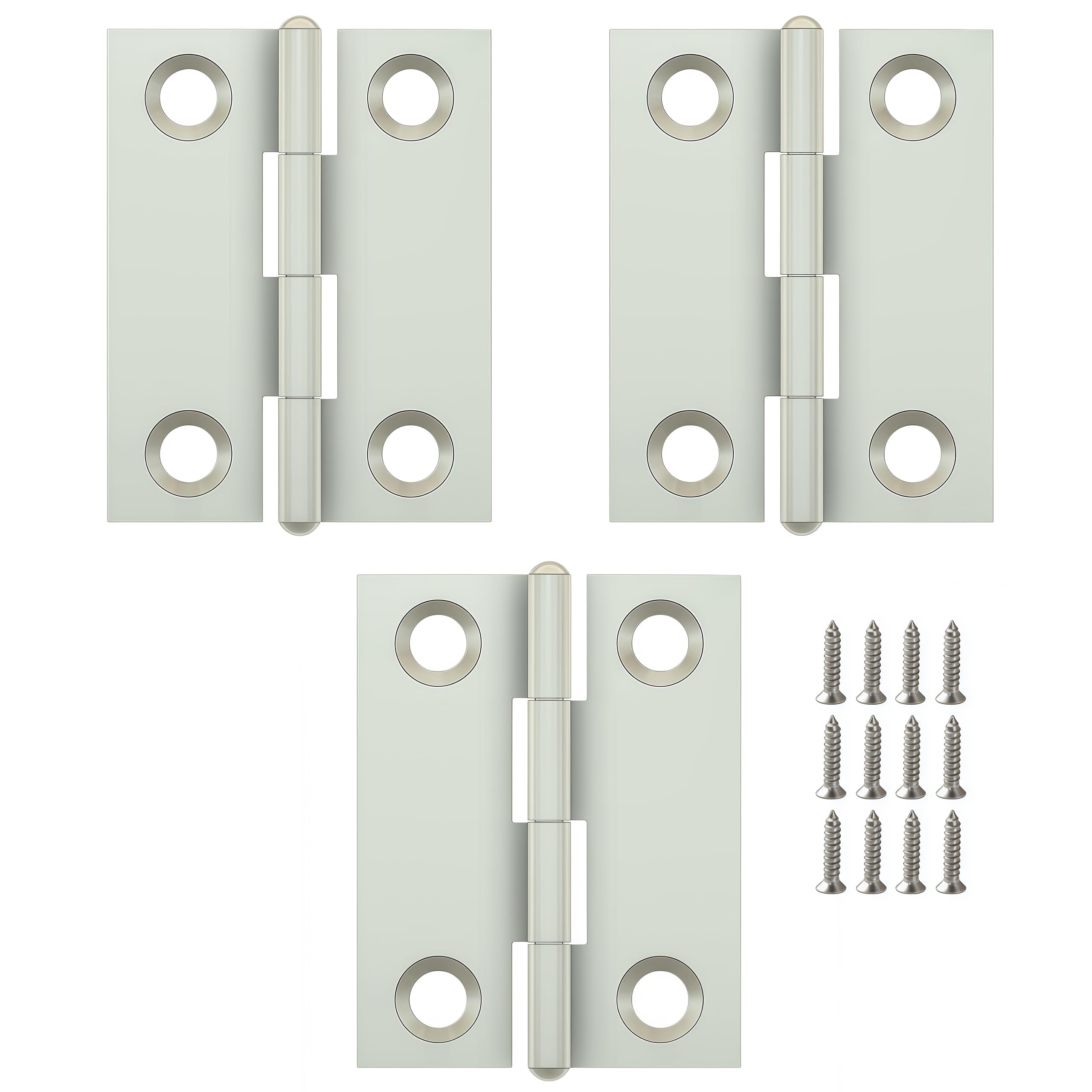 Vbnexyr Regular Folding Hinge 3 Pack Of Stainless Steel Folding Hinges For Cabinets Casement Hinges And Door/Window Hardware With Screws 36 * 28 * 1.0Mm (Steel Core)