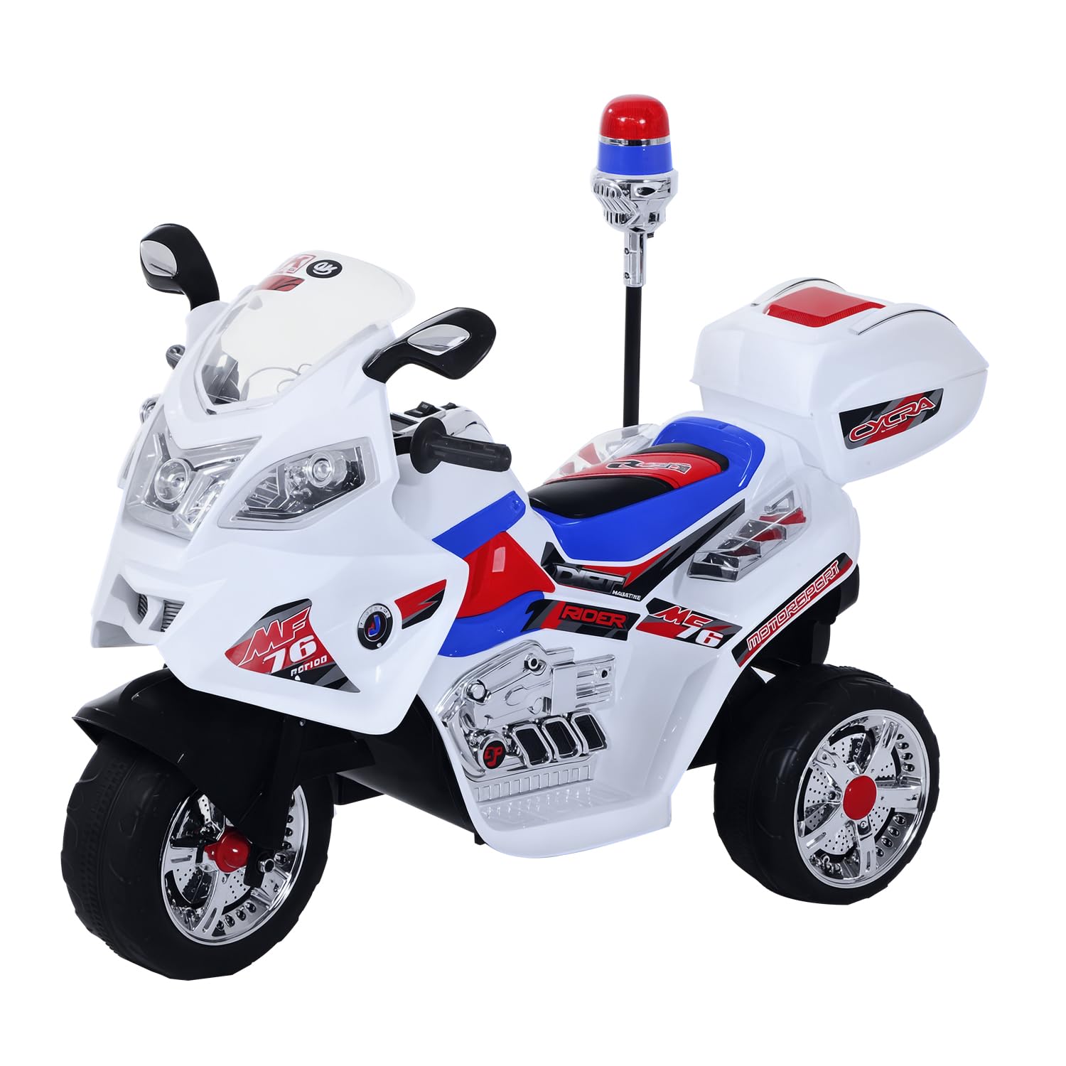 HOMCOM Moto Elettrica per Bambini 3-5 Anni 3 Ruote Musica 112×51×72.5cm