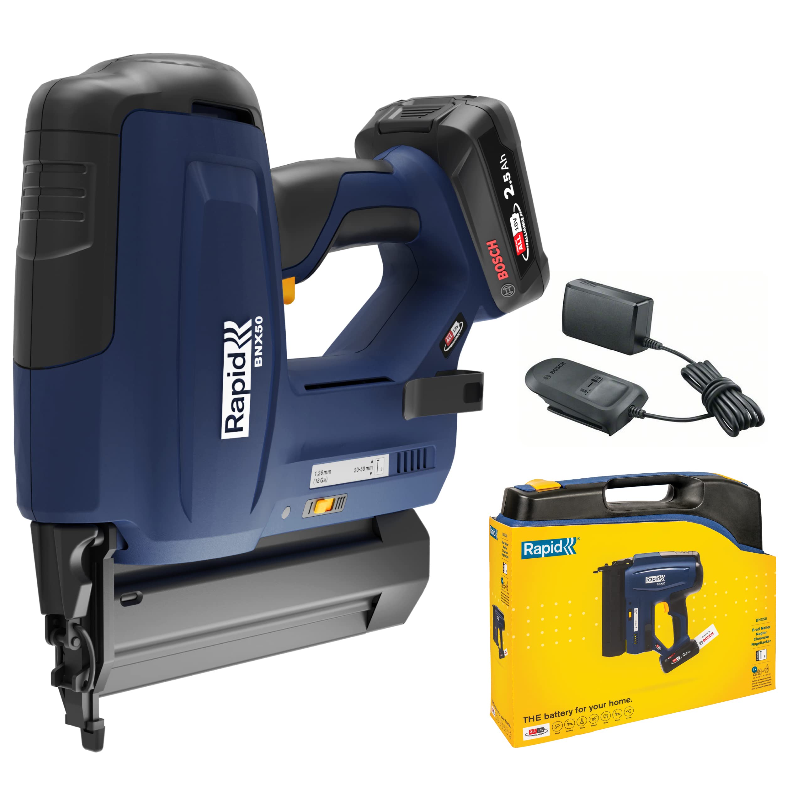 Rapid BNX50, cloueuse sans fil 18 V, kit avec batterie et chargeur