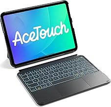 Inateck Keyboard Case for iPad 10th/11th Gen (2025 A16), Air 11" M4/M3/M2, Air 6/5/4a, Pro 11 4a-1a, 7 Colors Backlit, Removable Ultralight Keyboard with Touchpad, AceTouch KB04122-RGB,Black