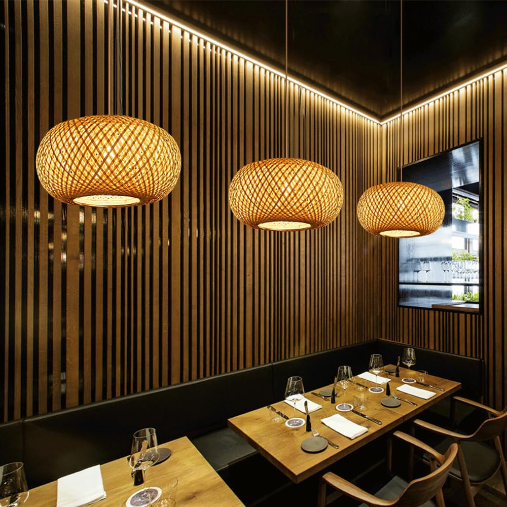 Nowa Lampa Wisząca Z Bambusa W Stylu Chińskim Lampa Wisząca Z Wikliny Herbaciarnianej Okrągły Żyrandol W Stylu Vintage Z Latarnią Tkane Lampy Sufitowe Do Wystroju Domu Do Jadalni, Baru