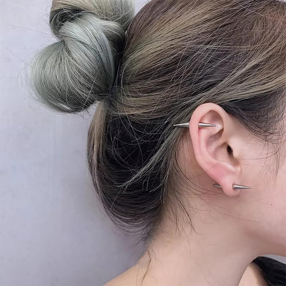 16G Spike Cartilage Stud Earrings Surgical Steel Conch Helix Cartilage Piercing Jewelry Statement Punk Body Piercings for Women Men