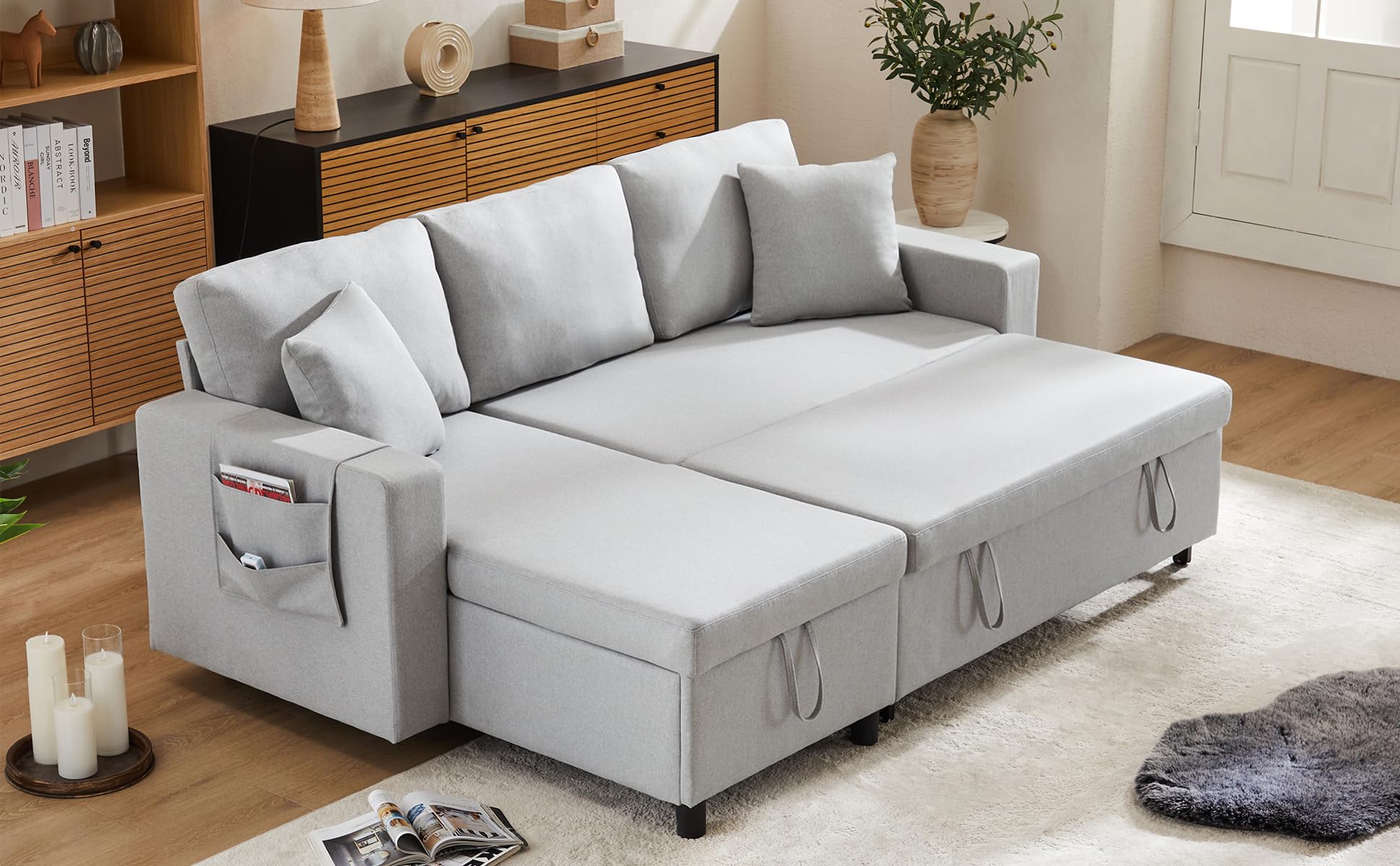 Togo Sofa Divano Letto Angolare Con Chaise Longue E Contenitore