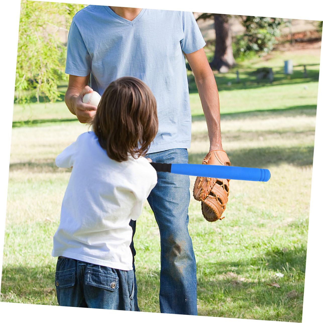 Bate De Béisbol para Niños 2 Juegos De Bate y Pelota De Espuma 54 Cm Diseño Ranurado Juguete Deportivo Seguro Adecuado para Exteriores Entrenamiento De Béisbol