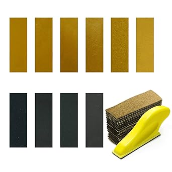Micro Detail Sander with 100PCS Sandpaper, 3.5x 1 Mini Sander Kit for Craft, Wood and Small Space Polish Sanding Works P60/120/240/400/600/800/1000/1200/1500/2000