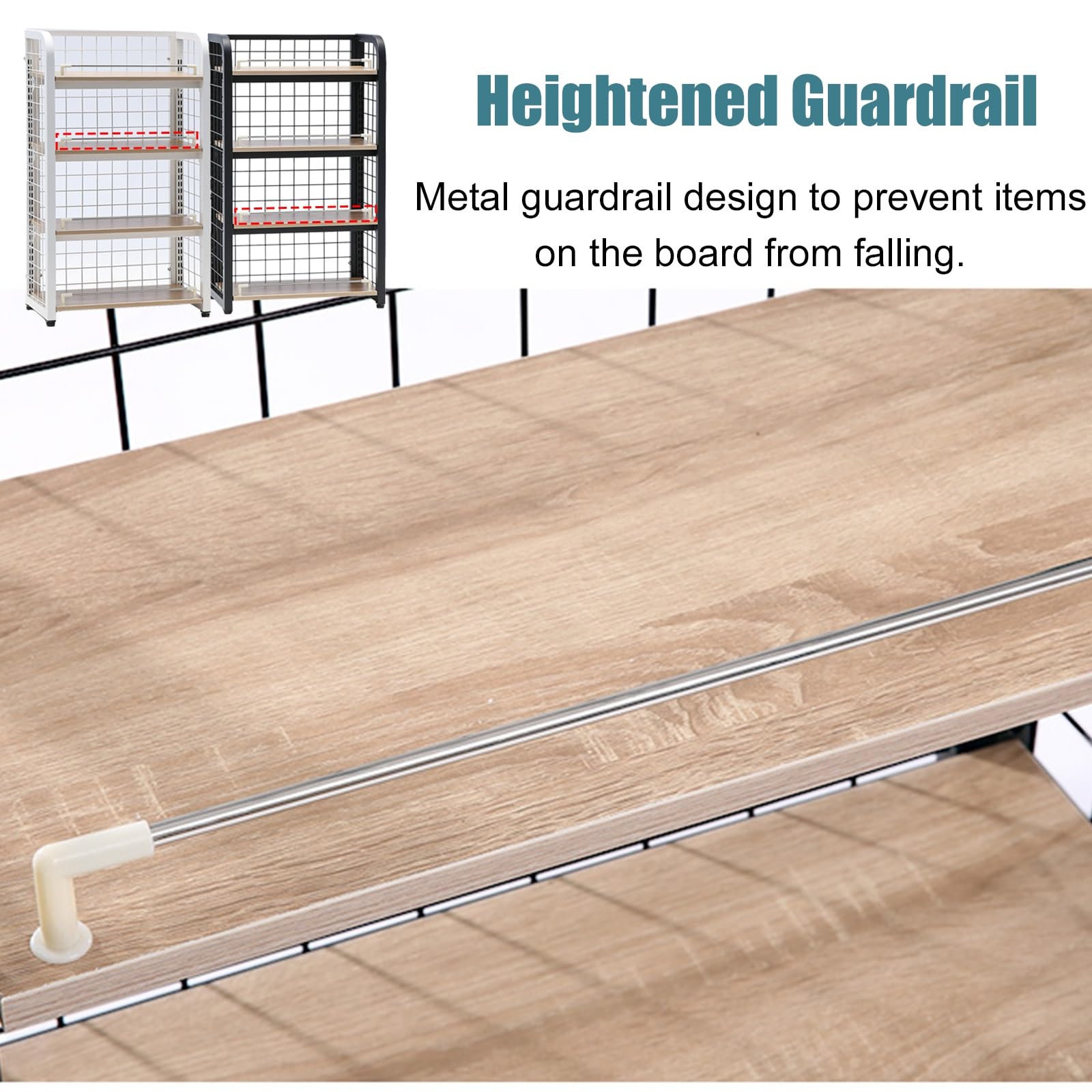 Verstellbares Regal mit 4 Ebenen für Einzelhandel und Heimorganisation, platzsparendes Regal für Supermärkte, Convenience Stores, Garage, Speisekammer