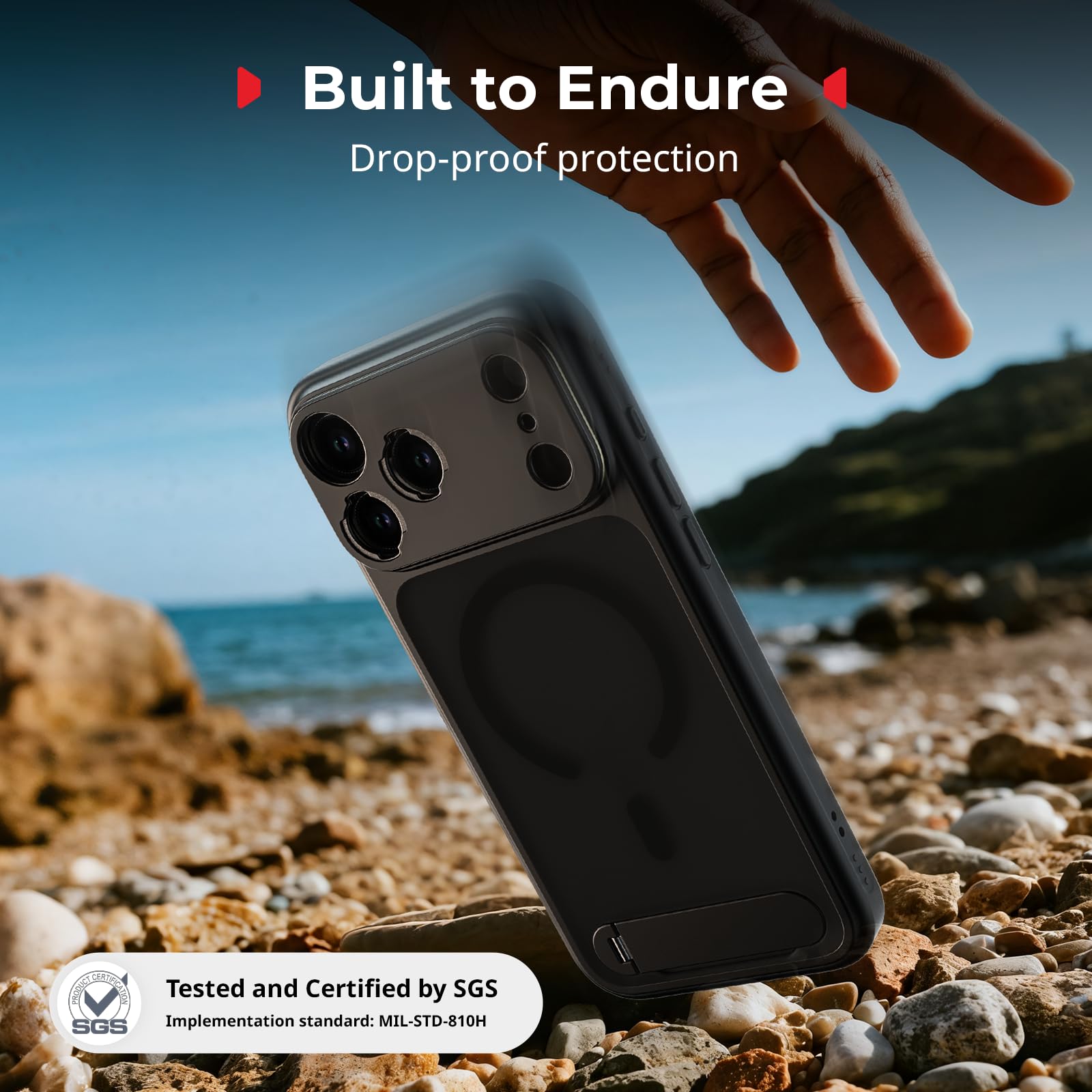 SMALLRIG Kit de Coques FilMov pour iPhone 17 Pro, Coque Magnétique avec Béquille Réglable, Plaque Arrière pour Objectif, Support MagSafe, Stabilisateur pour Téléphone pour DJI, Insta360, Noir - 5549
