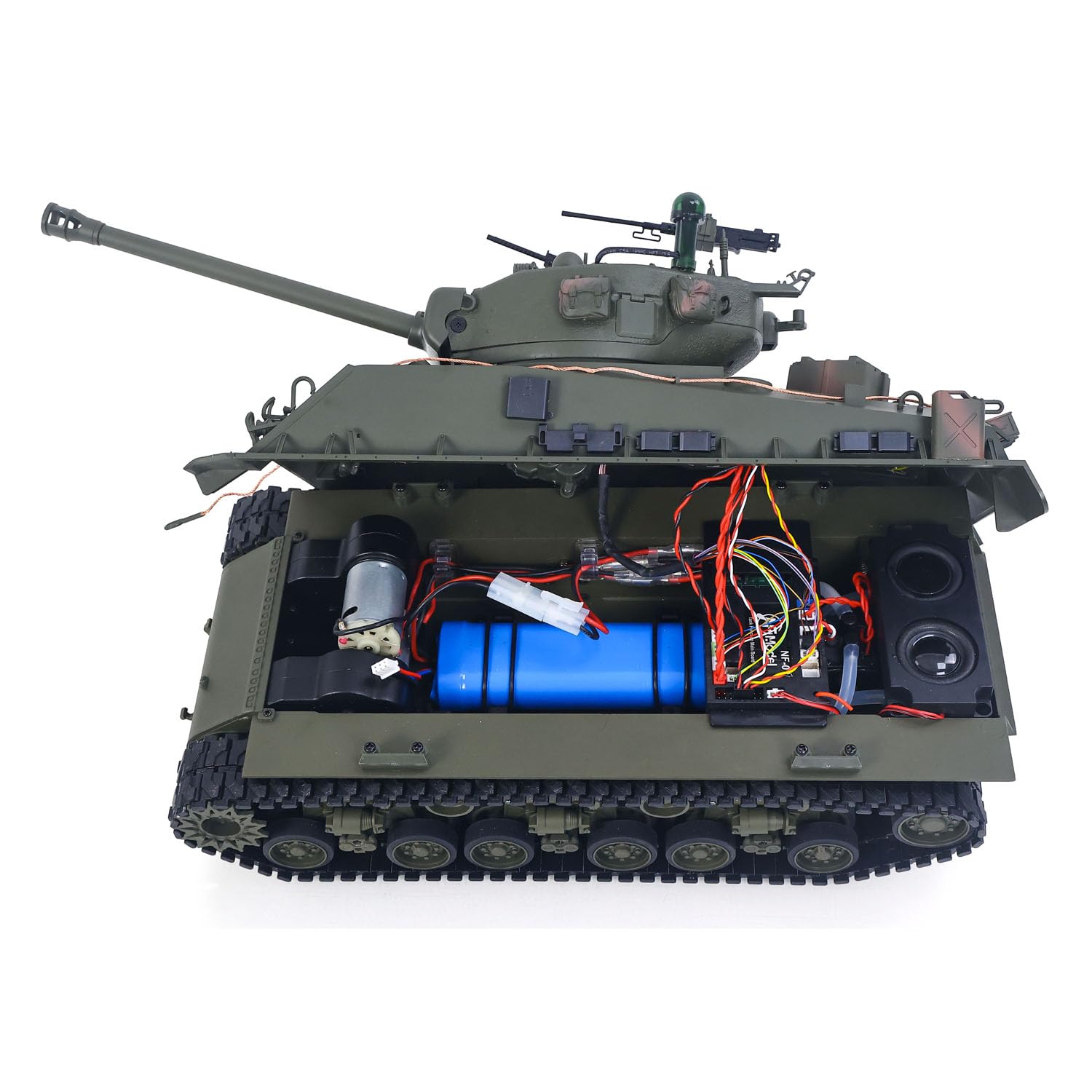 TOUCAN RC HOBBY 1/16 Fernbedienung Tank Sherman M4A3 E8 Fury Edition IR BB Fass Rauche inheit Metall-Fahrgestell Straßen räder 360 Rotation