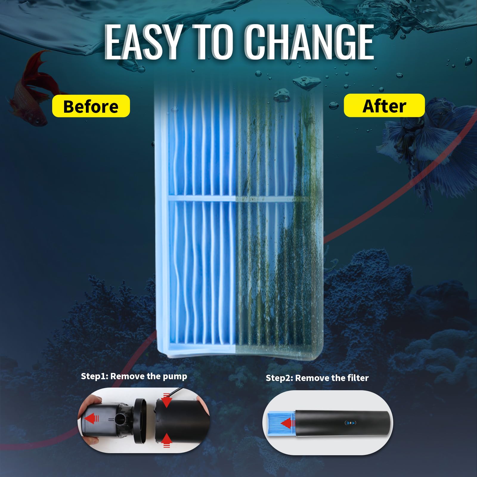 Filtro acquario 660GPH sterilizzatore UV per acquario per 100-400 galloni pompa potente 24V DC per grande filtro per immersione a freddo per laghetto Koi macchina verde uccidere con rimozione
