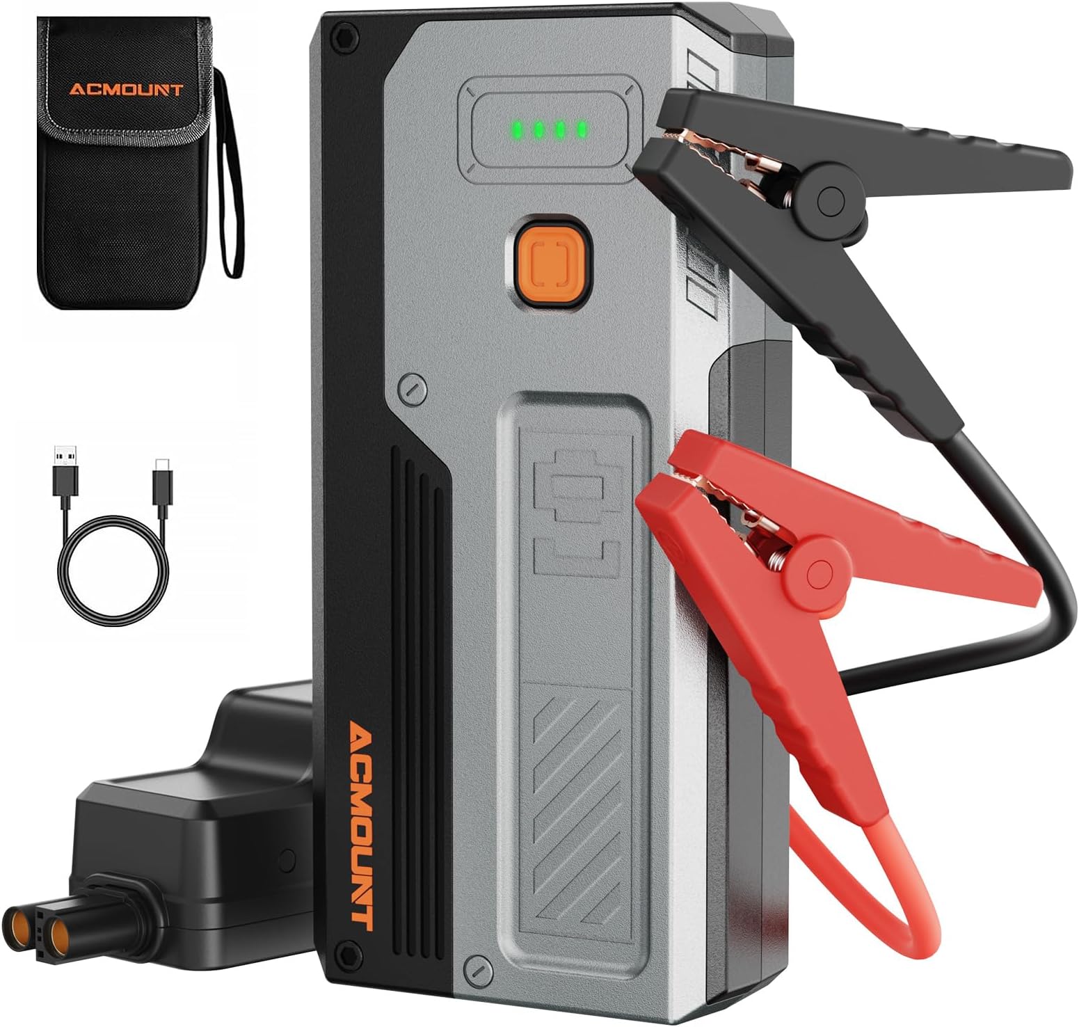 Acmount Car Jump Starter 4000A,Portable Car Battery Jump Starter for Up to 8L Gas & 6.5L Diesel Engines, 12V Jump Starter Power Pack with 3 Modes LED Light, USB Quick Charge
