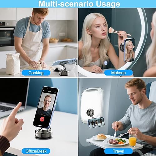 Miniatura 3 de Kairiyard Soportes magnéticos de vacío para tu automóvil, 360 ajustables, plegables, más fuertes, con ventosa, soporte de montaje para teléfono