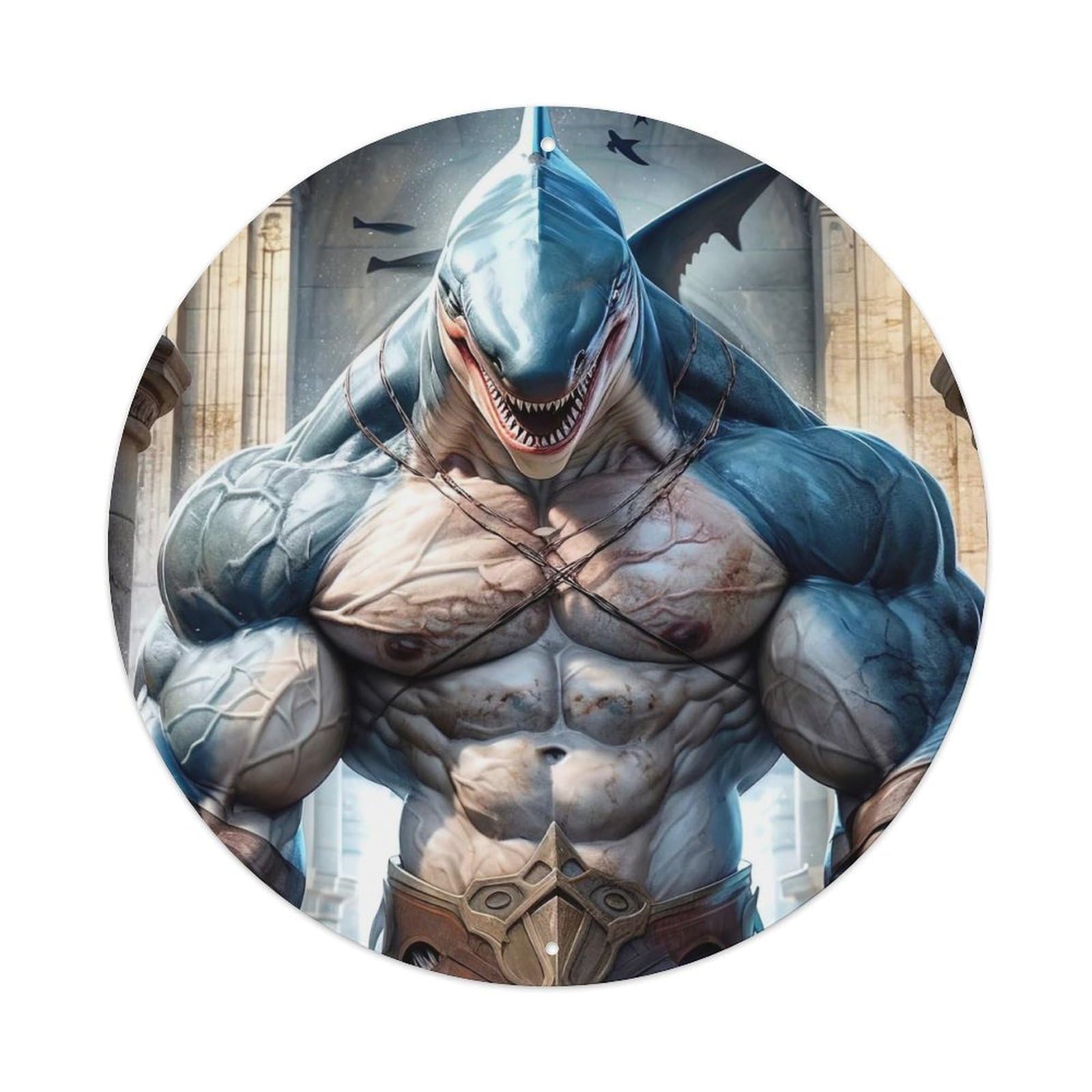 Animal Artwork Fierce Sharks Metal Tin Sign