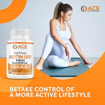 High Potency Biotin USP (D-Biotin 100,000mcg) - Superior Biotin, Organic Rice Flour, Vegetarian Capsules For Hair, Skin, Myelin Health, Made in the USA (100mg/90 Capsules)