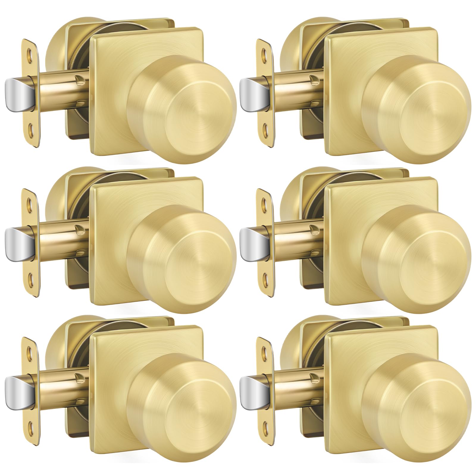 Haidms Matte Black Passage Door Knobs - 6 Pack -12