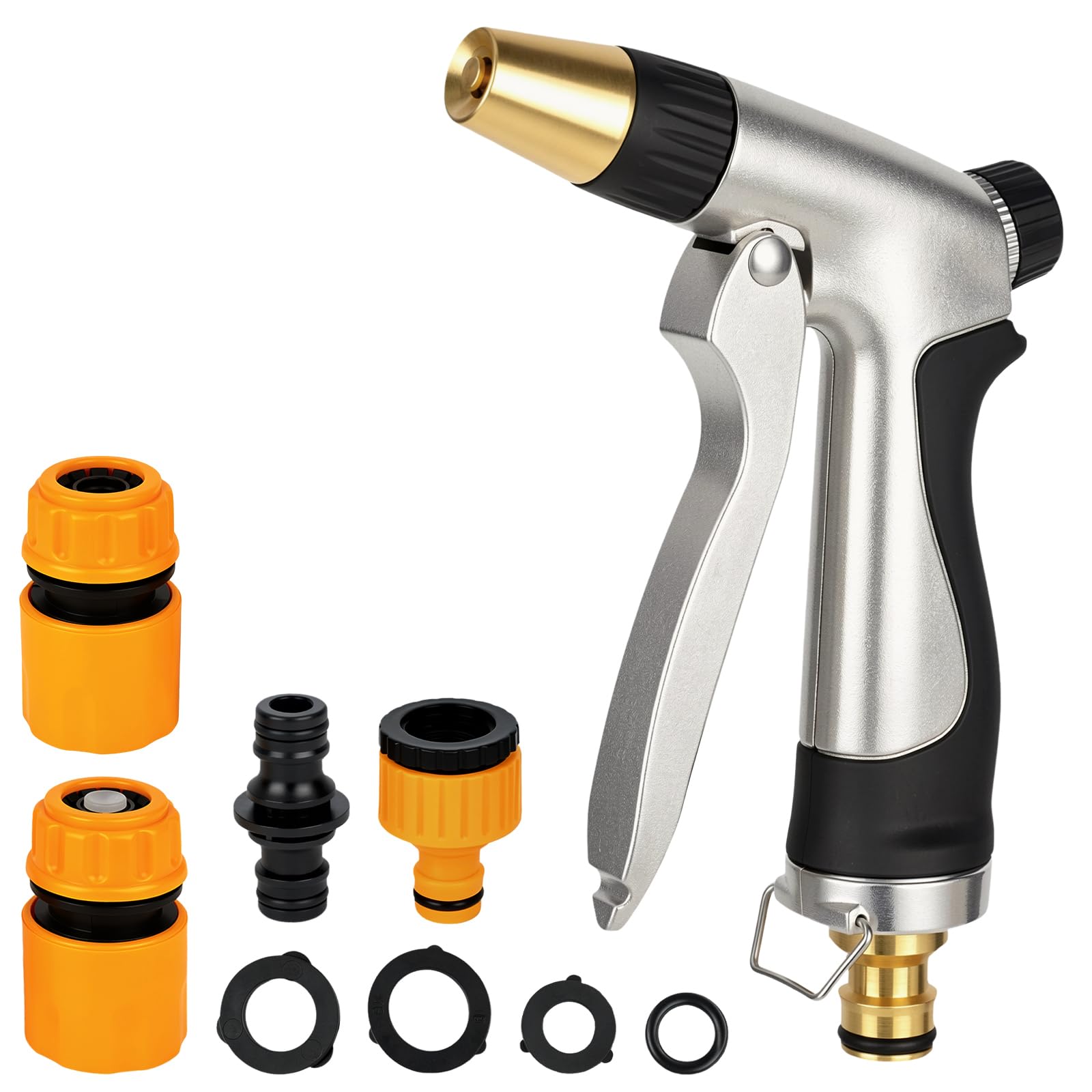 Hbzunt Hose Pipe Spray Gun, Garden Hose Spray Gun with 4 Nozzle