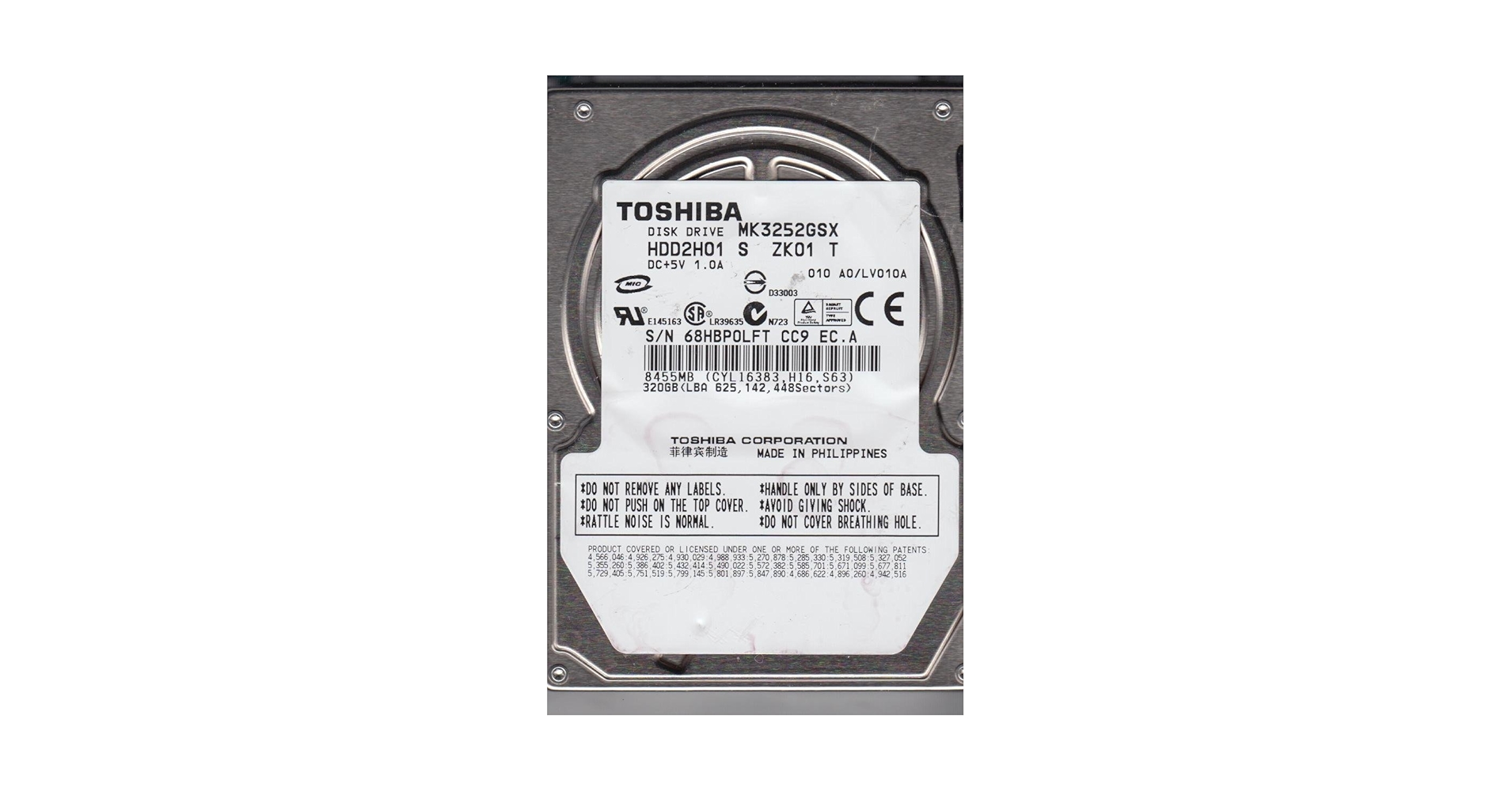 Amazon | MK3252GSX A0/LV010A HDD2H01 S ZK01 T Toshiba 320GB