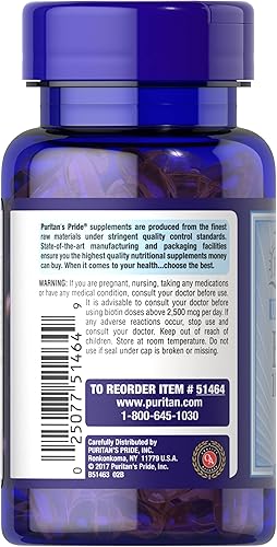 Miniatura 9 de La biotina 10000 Mcg ayuda a promover la salud de la piel el cabello y las uñas 100 unidades de Puritans Pride