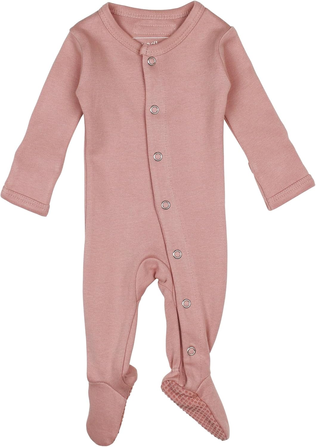 L'ovedbaby Unisex Baby Organic Cotton Snap Footie, GOTS Certified, Long Sleeve Sleep Play Footed Pajamas, Mitten Cuffs Grips